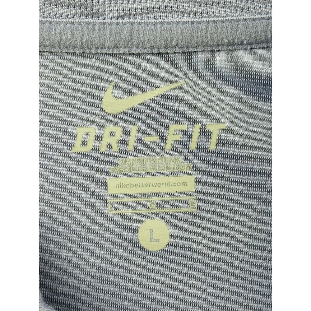 Nike Dri-Fit Polo Shirt L Blue Colorblock Athletic Short Sleeve Golf Sporty - Picture 3 of 13